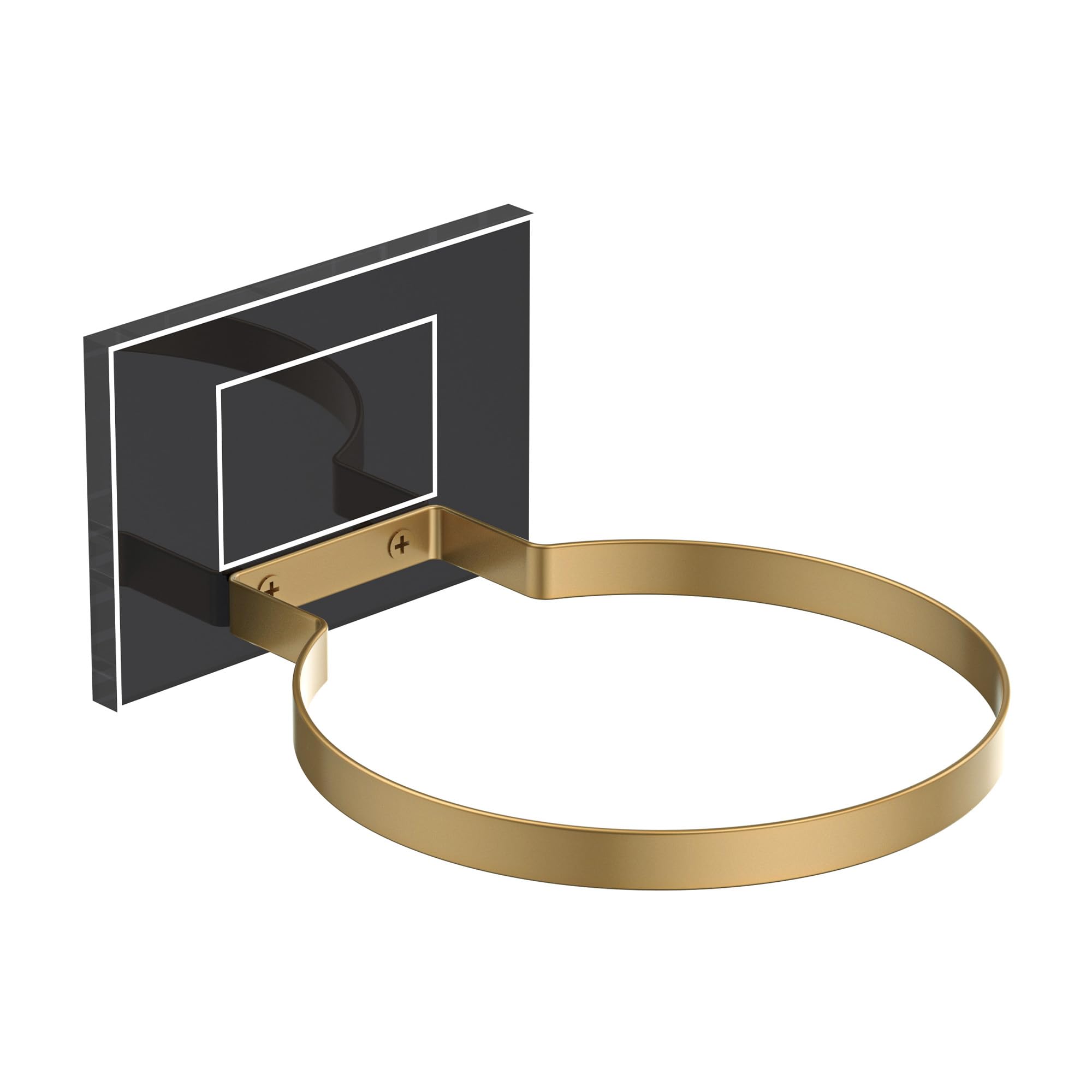 UoYeet Ball Holder Wall Mount for Basketball, Soccer, Football, Volleyball – Wall-Mounted Black Acrylic Base with Gold Metal Rack for Autograph Ball Display, Basketball Display Stand 3-Pack