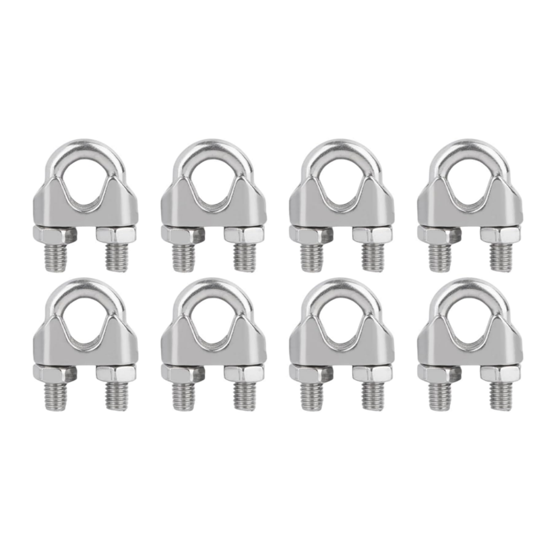 1/2 Inch M12 Wire Rope Cable Clip Clamp,304 Stainless Steel Wire Rope Clips, Wire Rope Clamps,Rigging Hardware,U Bolt Saddle Fastener,Used for Rigging, Pack of 8