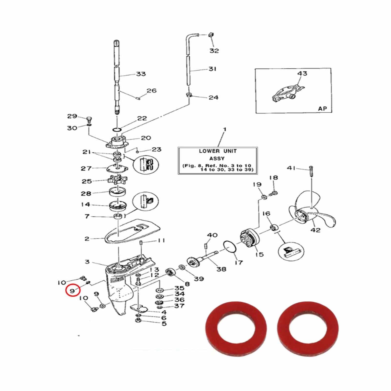 12 Pezzi Rondella della vite di scarico del lubrificante del cambio Guarnizione Unità inferiore Marine per Mercury Marine 12-19183-3 12-19183Q02 12-19183K02 18-2244