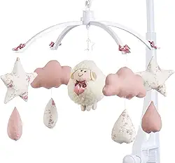 Sleep Baby Móbile Berço Musical e Giratório Ovelha Rosa