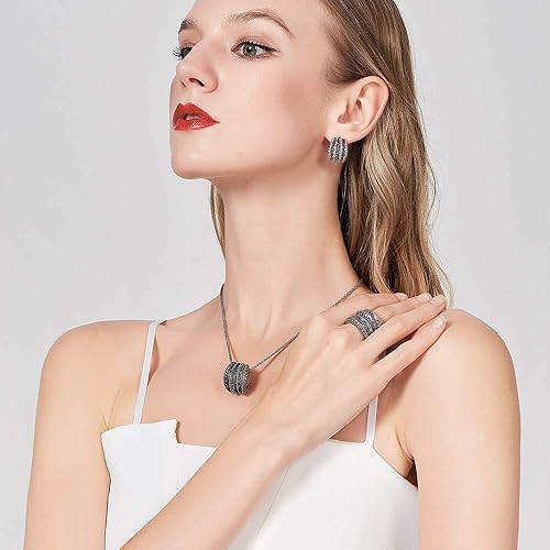 Miniatura 2 de Aretes de dos tonos para mujer, oro y plata, oro rosa, cruzados, mitad aro, diseño de tachuelas