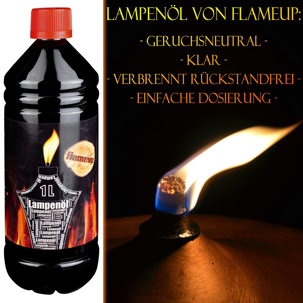 Lampenoel 1-48 Liter Lampenöl Oel Garten Fackeln Laterne Fackel Öl Innen Camping Flasche Oil Outdoor Öllampe Petroleum Lampe flüssig Gartenfackeln Flameup, Anzahl:24 L