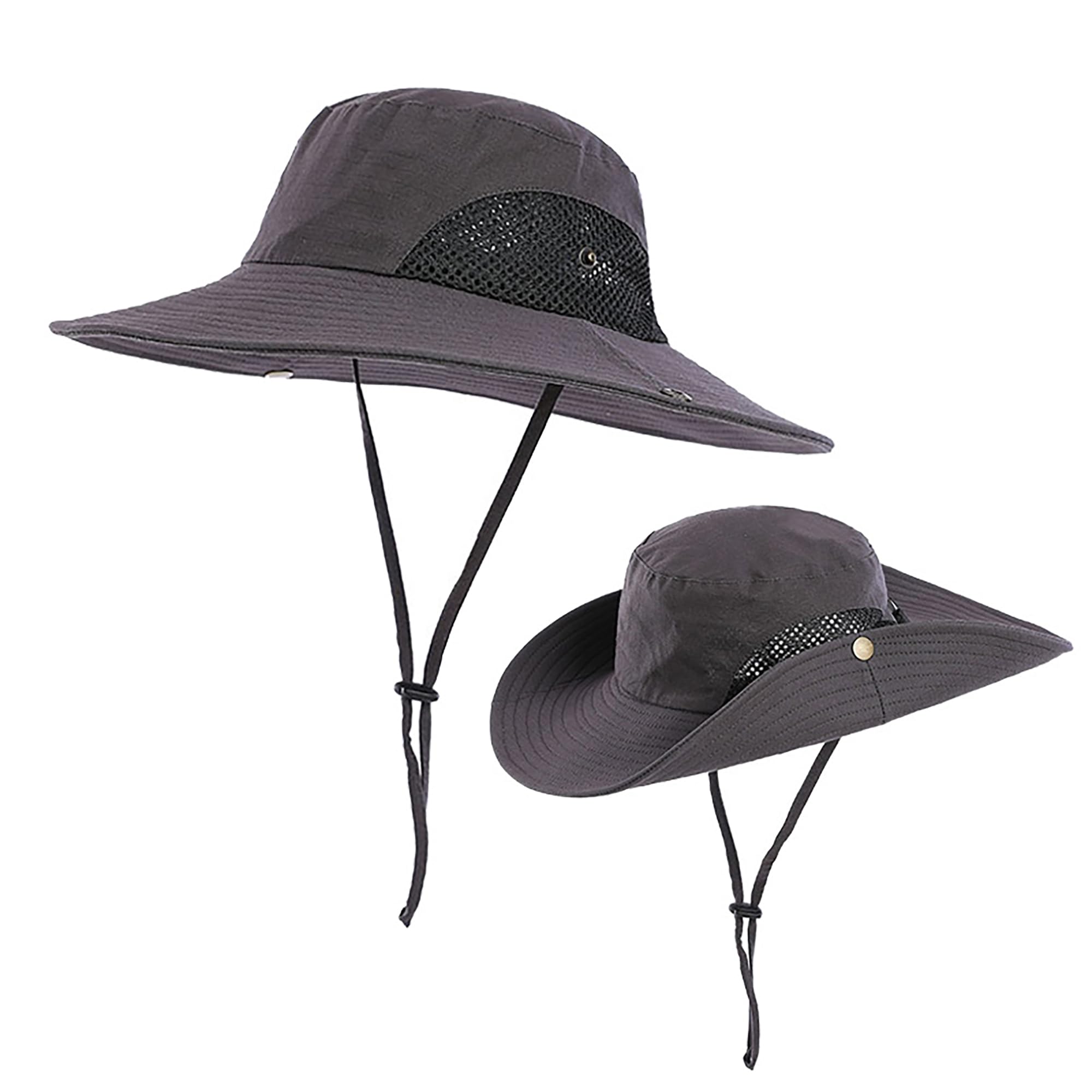 Bigoco Sombrero Sol Hombre Transpirable,Sombrero de Pescador Ancho Brim Hombre-Sombrero Trekkingde Verano con Protección UV- Plegable Aire Libre Sombrero El Sol