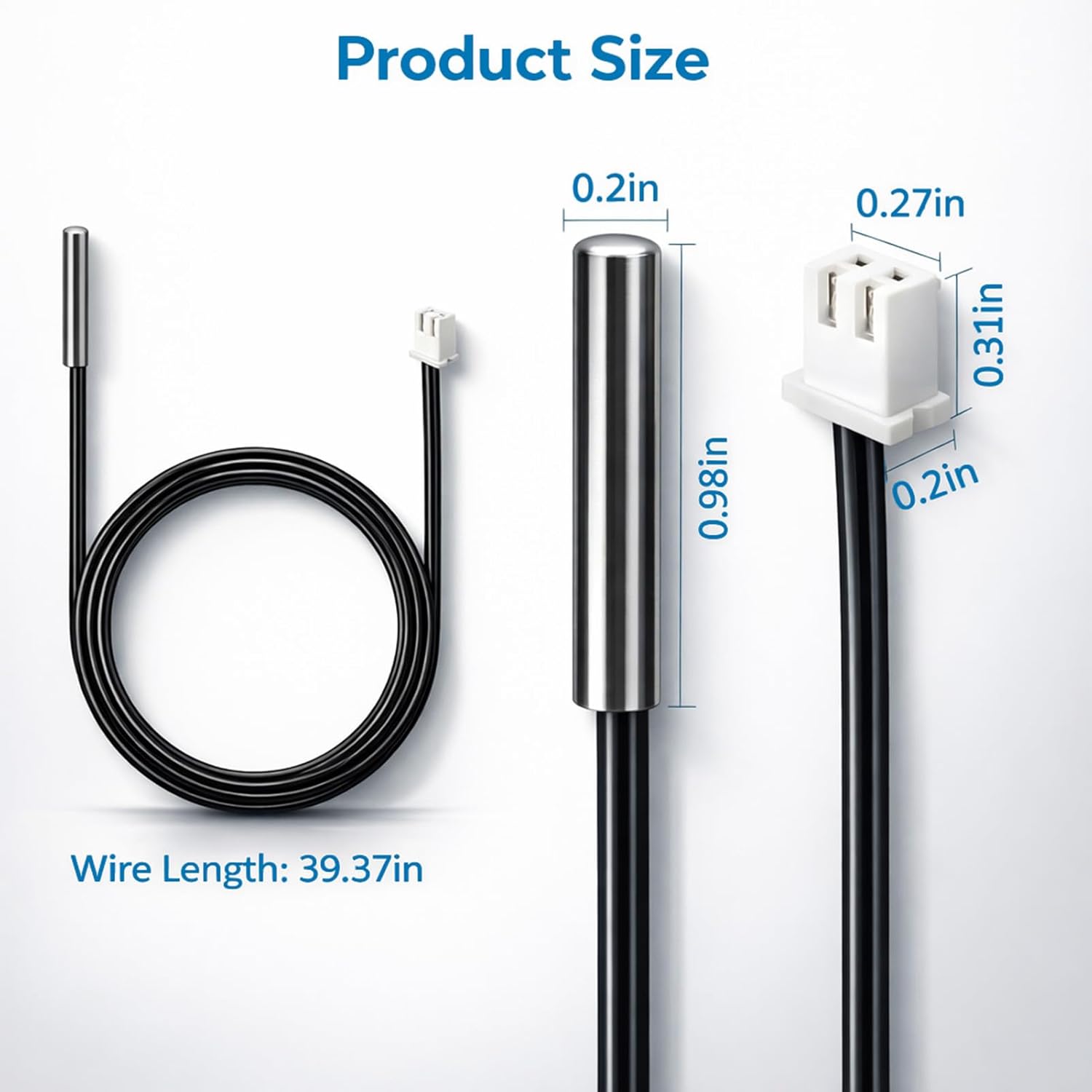 5PCS High Accuracy Temperature Sensor Probe, Premium B3950 Ntc 10k Thermistor Sensor, Waterproof Design, Durable, Easy to Install, Suitable for Water Dispenser/DIY/HVAC, Ideal for the Masses