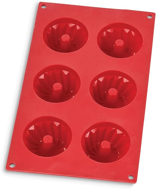 Mrs. Anderson's Baking Mini Fluted Cake Pan, European-grade Silicone, 6-Cup