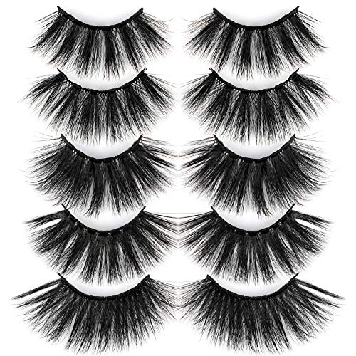 ALICROWN 5D 25MM Lashes Faux Mink Dramatic Thick Crossed Handmade Eyelashes Pack