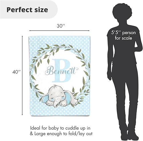 Miniatura 206 de Manta de bebé personalizada, monograma rosa, lindo elefante personalizado, mantas de 30 x 40 pulgadas para bebé, niño y niña con nombre, baby Opción