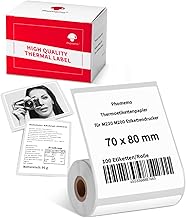 Phomemo M220 Carta Termica Per Stampante Per Etichette M220 M250 M221 M421 Etichetta Autoadesiva Multifunzione, Per Ufficio, Etichette Indirizzi, 70x80 mm, 100 Etichette/Rotolo
