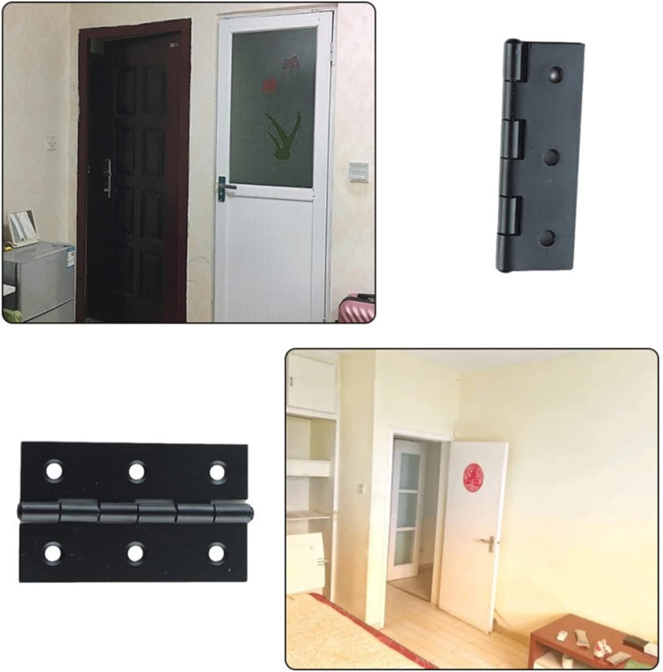 10pcs Hinges, Black Iron Door Hinges, Ball Bearing Hinges for Doors, Gates, Sheds and Cupboard Doors for Various Applications. Hinges
