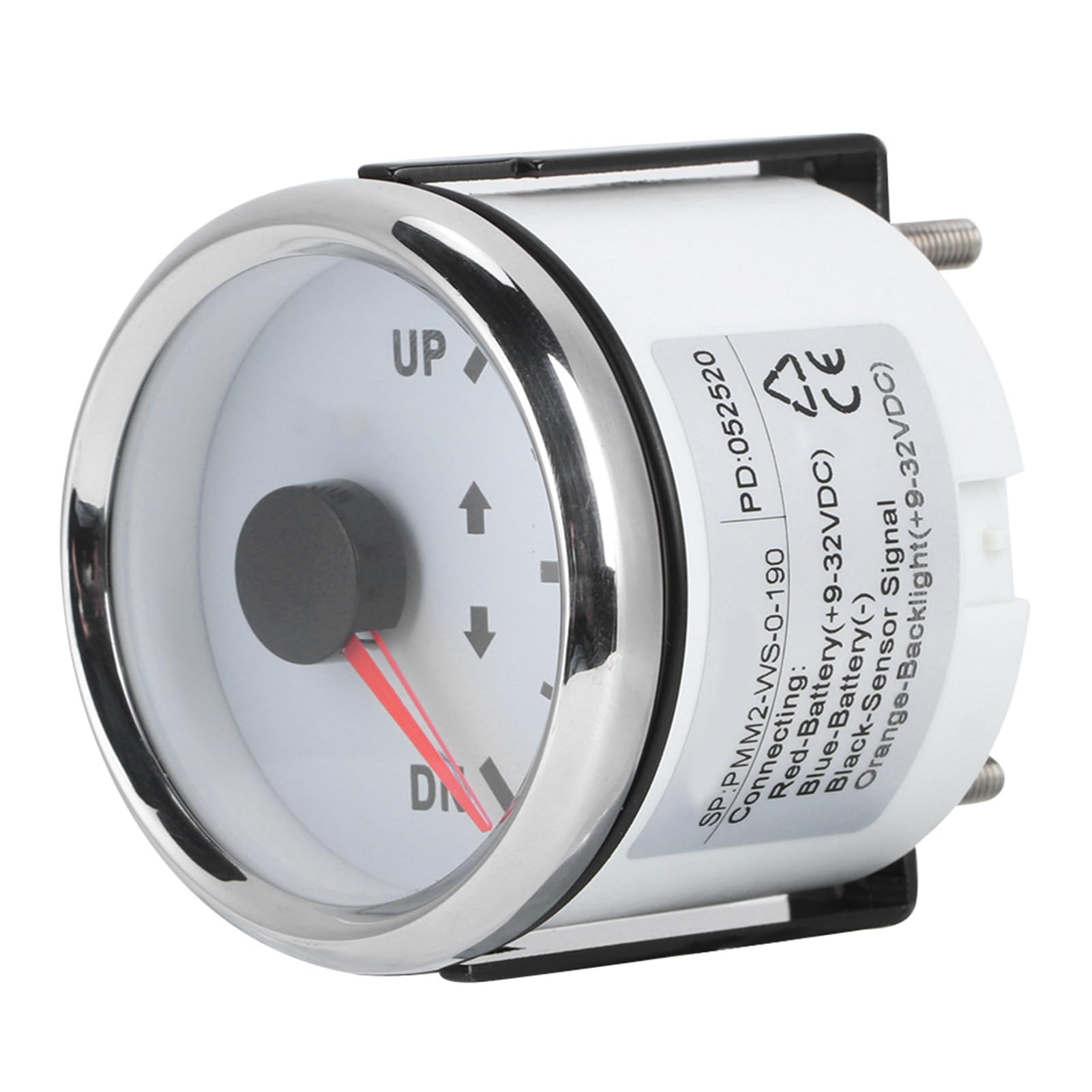 Generic Compteur de Trim de Bateau Industriel adapté à la Tension Ultra-large 52 Mm 2 Pouces Indicateur D'inclinaison Jauge de Trim de Signal Convient aux Moteurs, Navires, Machines de Construction