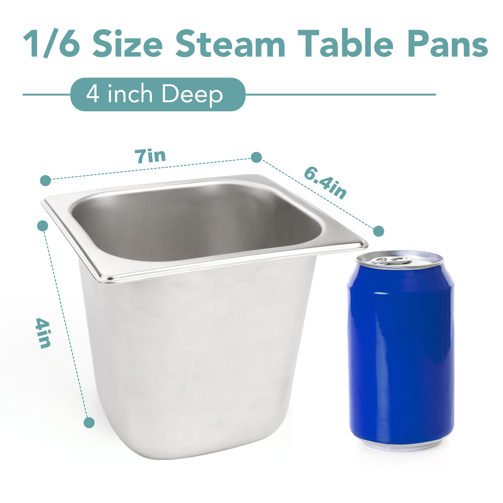 Steam Pan Chafing Dish 4 Pack 1/2 Half Size Hotel Pans, 4 Inch Deep Stainless Steel S Breading Tray Buffet Food Pan Square Commercial Hotel Pan Es Lasagna Pan Steam Table Pan
