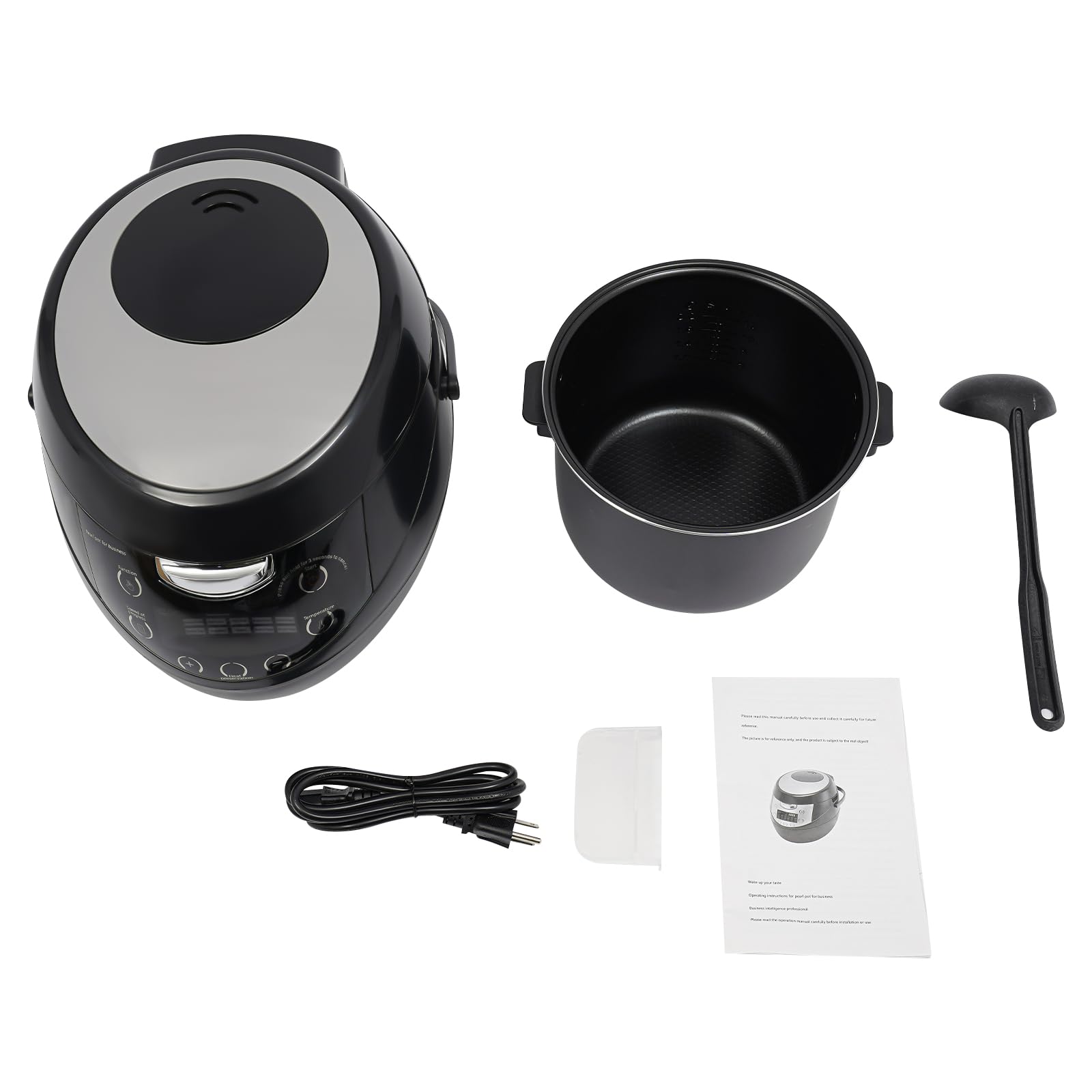 Boba Maker Machine 6L Máquina eléctrica comercial para hacer perlas de tapioca, cocina automática de té de burbujas con olla antiadherente y pantalla LED para tiendas de té con leche 8