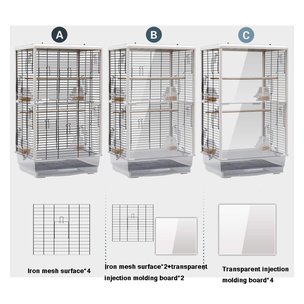 sdneNest Jaula para pájaros, jaula grande de metal con parte superior abierta, para periquitos verdes, periquitos, cacatúas, loros pequeños, jaula de viaje, 80 cm de alto, para tortolitos, verde