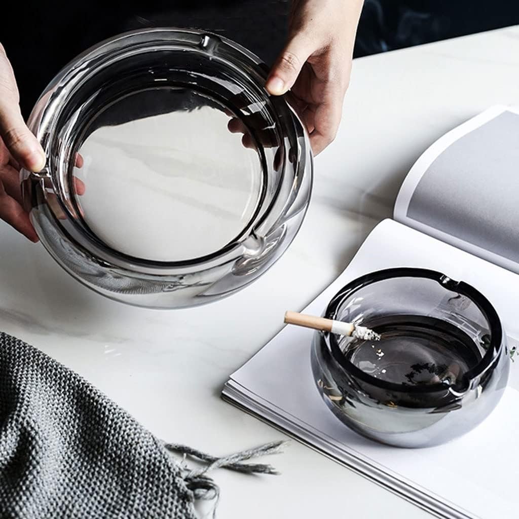 Ashtray Ashtray Glass Ashtray Home Living Room Coffee Table Study Office Desktop Decoration No Cover Ashtray Ashtrays for Smokers，One Color M
