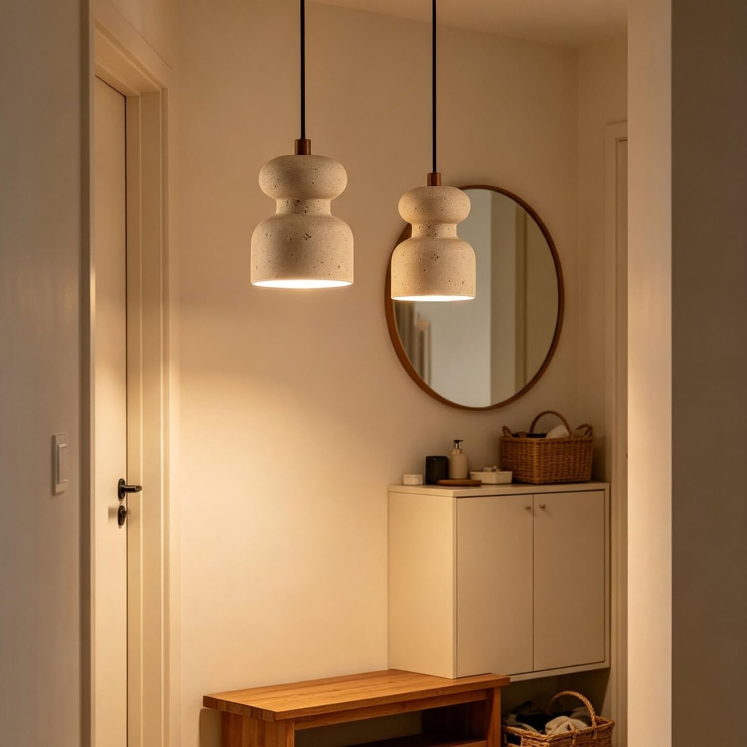 Lampada a sospensione in travertino Lampadario a soffitto a