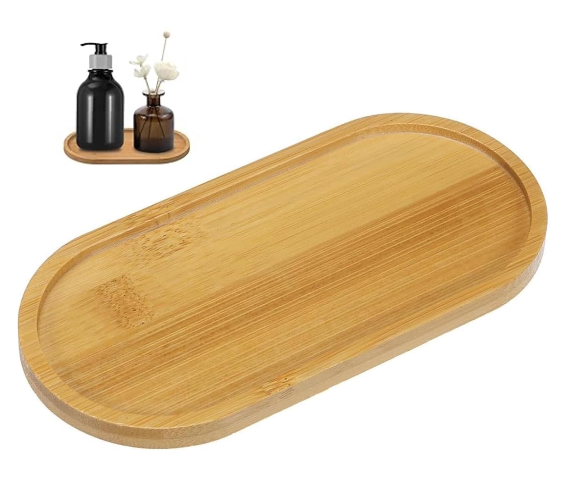 Vnidjgb Black Bamboo Oval Soap Tray And Dispenser Comestic Holder,Bamboo Multi-Functional Countertop Organizer,Dispenser Tray Kitchen Holder,For Dresser Jewelry Ring Dish,Comestic Holders Bathtub Organizer