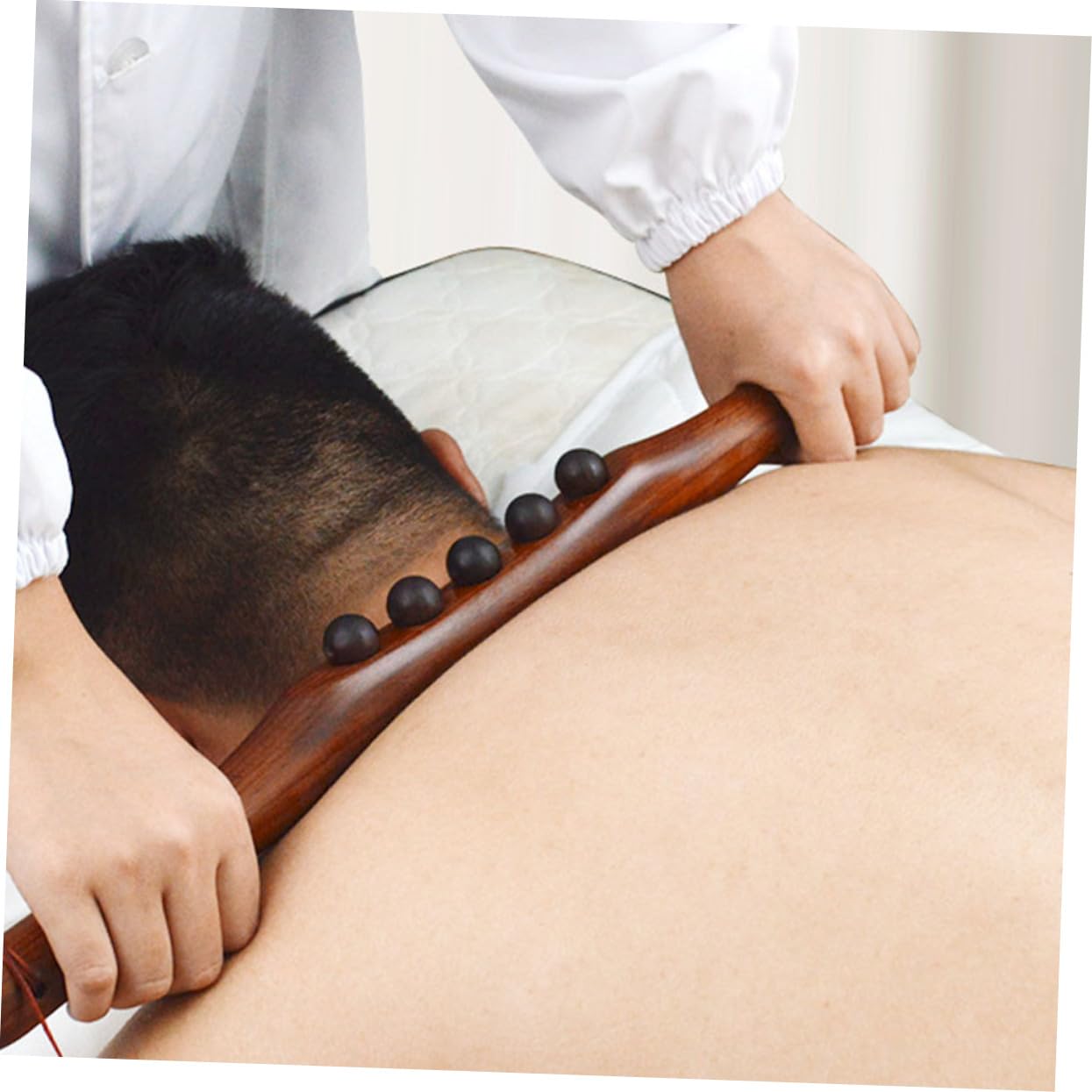 2 Stück rollender Stock Werkzeug Bob Muskel Zurück Schulter Akupunkturpunkt-Massagegerät Massagestab Massagestange für den Körper Körperkratzer Buche Brown