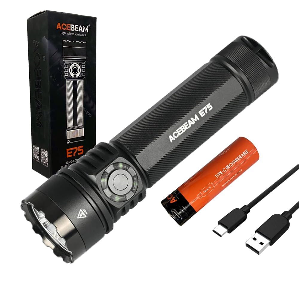 〜最終値下〜ACEBEAM E75 6500K 4500lm ACEBEAM E75 4500 High Lumens Flashlight with Magnetic Base