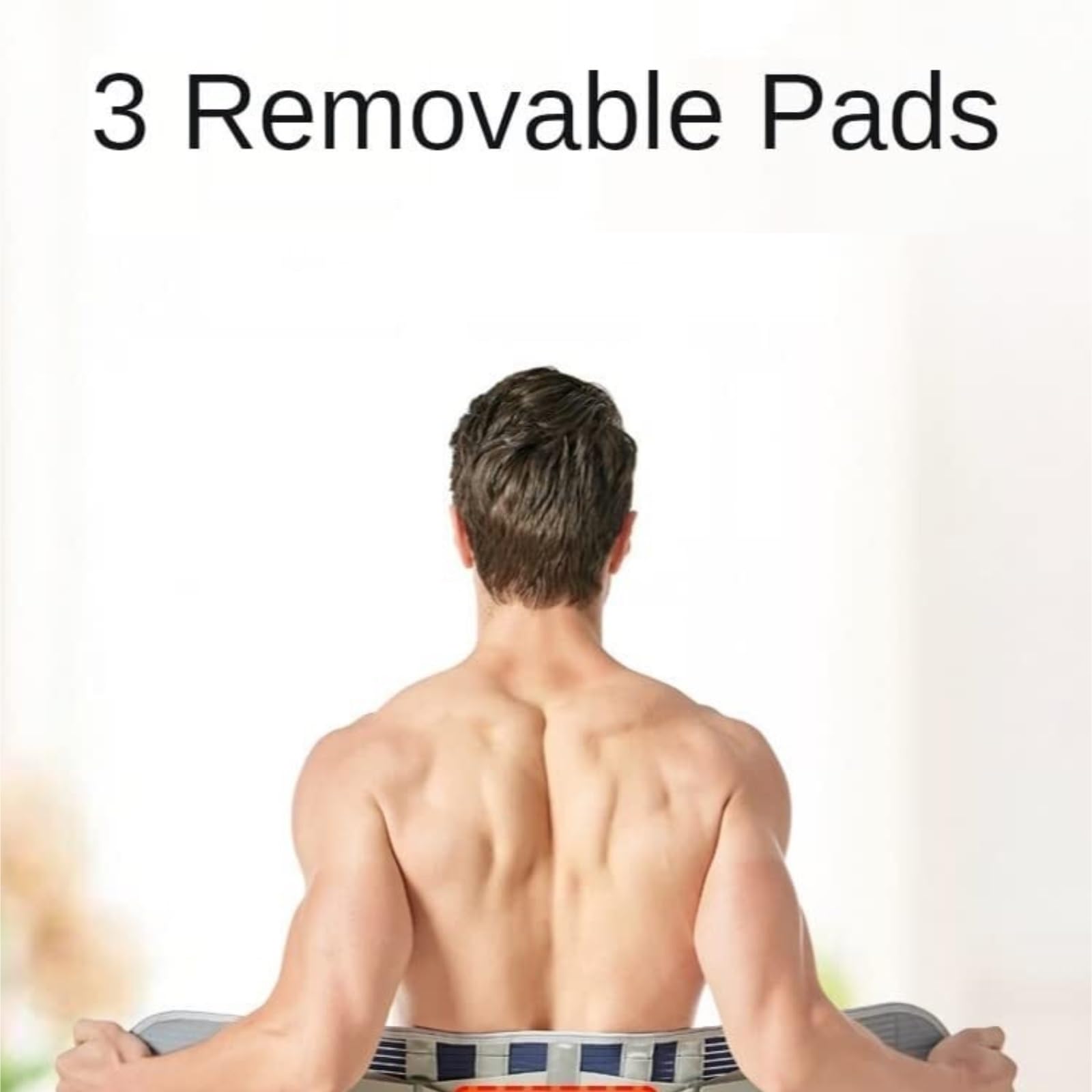 Rückenstützgürtel für Sport Lendenwirbelstützgürtel-Rückenstütze Mit Abnehmbaren Doppelzuggurtpolstern Und Stahlschienen Rückenbandage Rückengürtel(L)