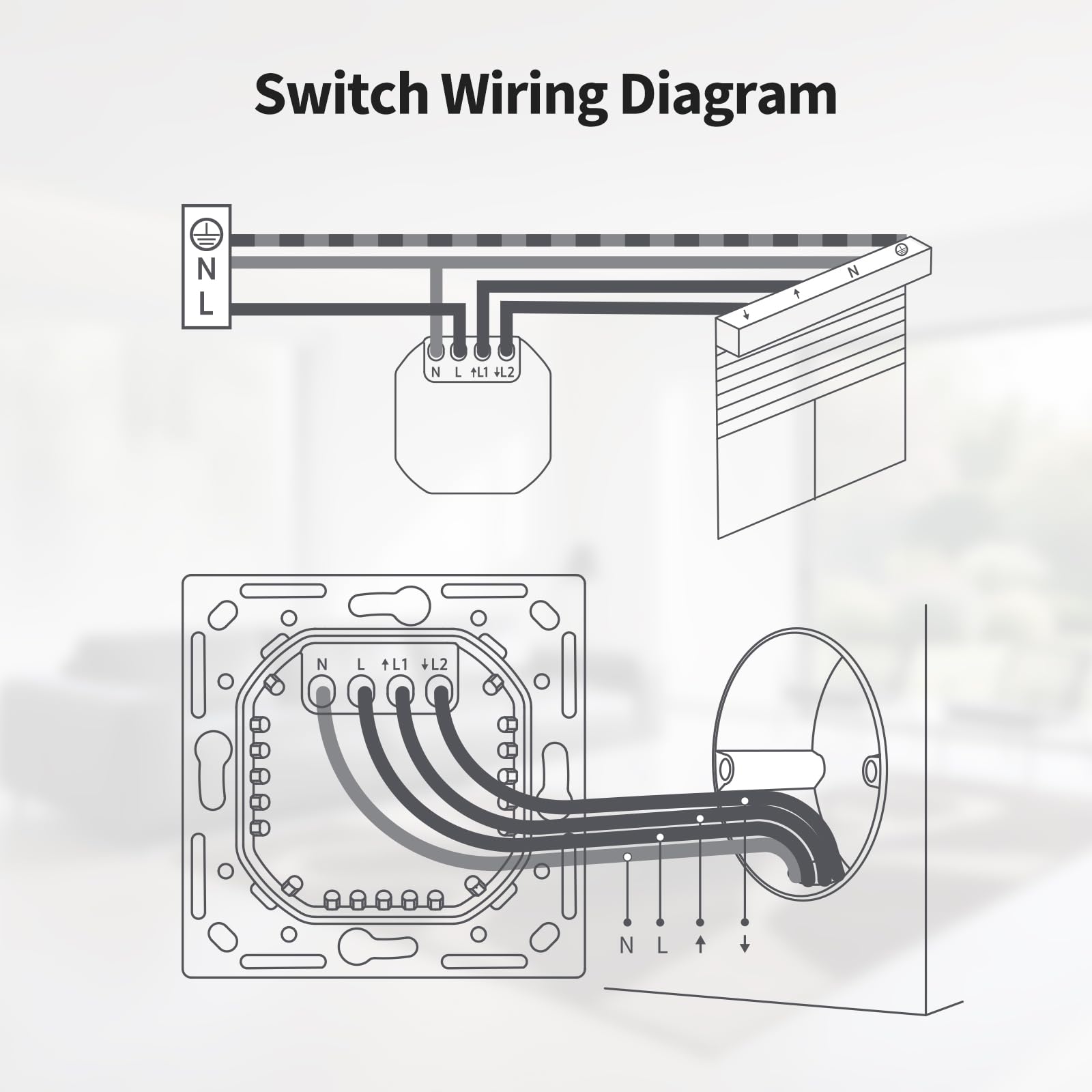 Aqara Przełącznik Migawki H2 EU - Matter, Protokół Thread/Zigbee, do Rolet/Żaluzji, 2 przyciski bezprzewodowe, obsługuje Apple Home, Alexa, Home Assistant i Google Home (wymagany przewód neutralny)
