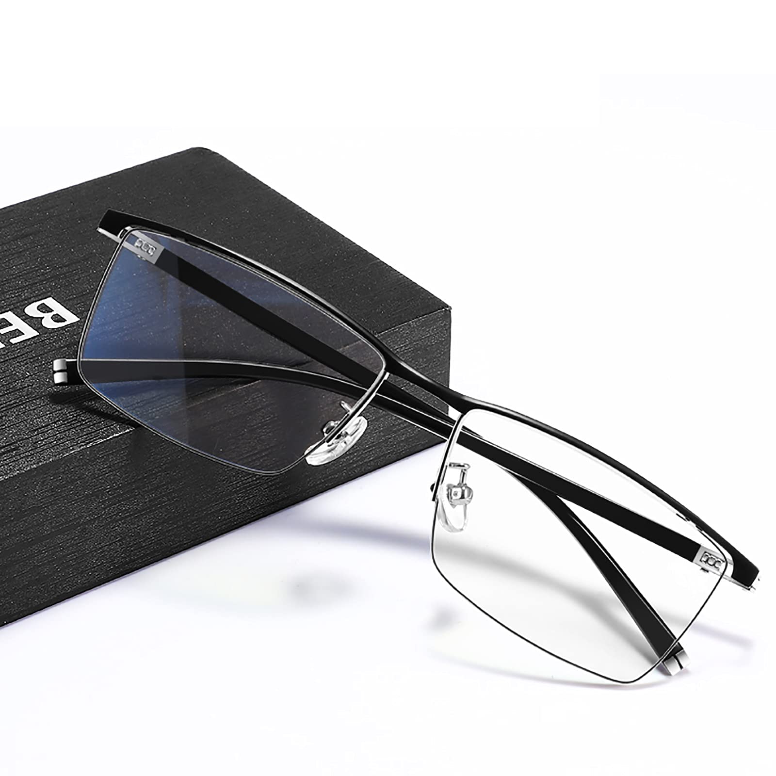 Gafas de Lectura para Hombres y Mujeres, Moda Gafas de Lectura con Luz Anti-Azul, Gafas de Lectura Graduadas Ultra Delgadas con Bisagra de Resorte + 2.00