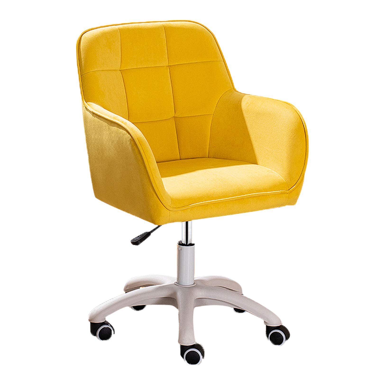 Chaise de bureau pivotante réglable en hauteur velours ergonomique roulettes
