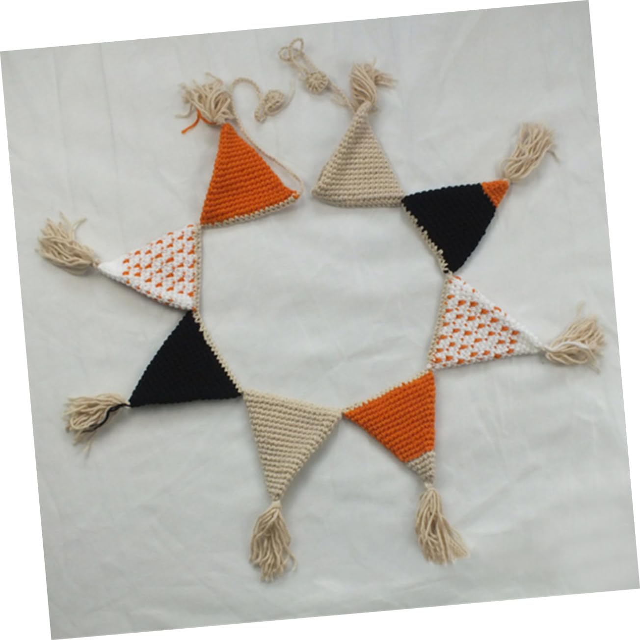 Abaodam 2 Banderines Triangulares De Algodón Banderines De Color Naranja Vibrante Para Celebraciones Y Decoración De Habitaciones De Niñas.