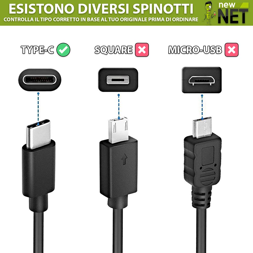 New Net - Alimentatore Caricatore Caricabatteria compatibile con Notebook Mac Book Pro 16 2023, Mac Book Pro 16 2021 [ 20V 5A 100W - Type-C/MagSafe 3]