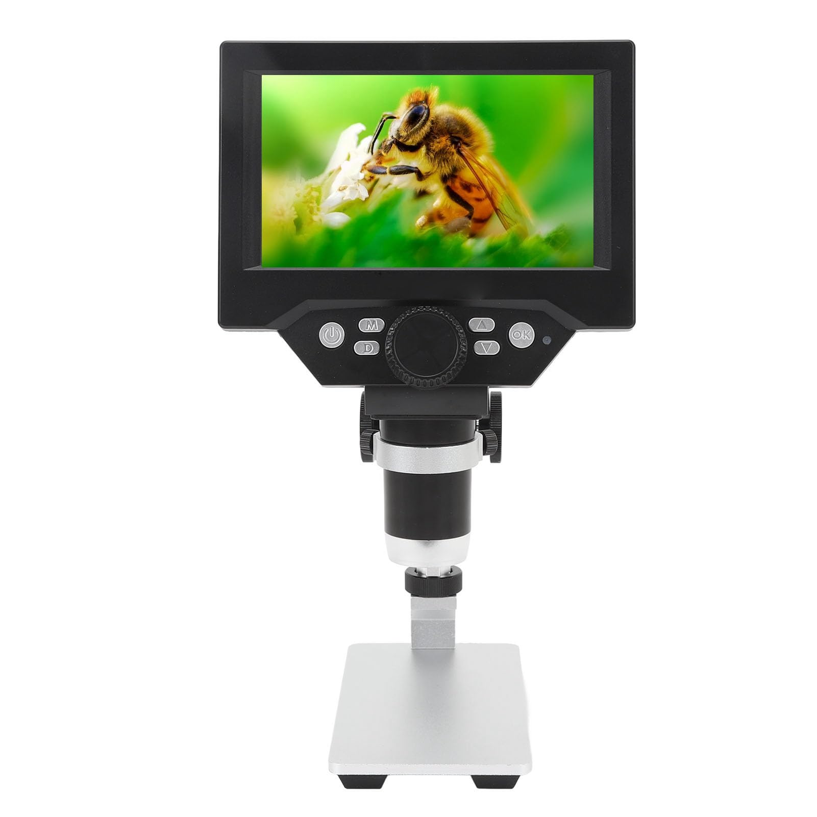 Akozon Microscopio Digital con Aumento de 1000X con Pantalla LCD de 5,5 Pulgadas 1080P HD USB Microscopio de Monedas 8 Luces LED Batería Recargable Vista de PC Soporte de para Niños Adultos Educación