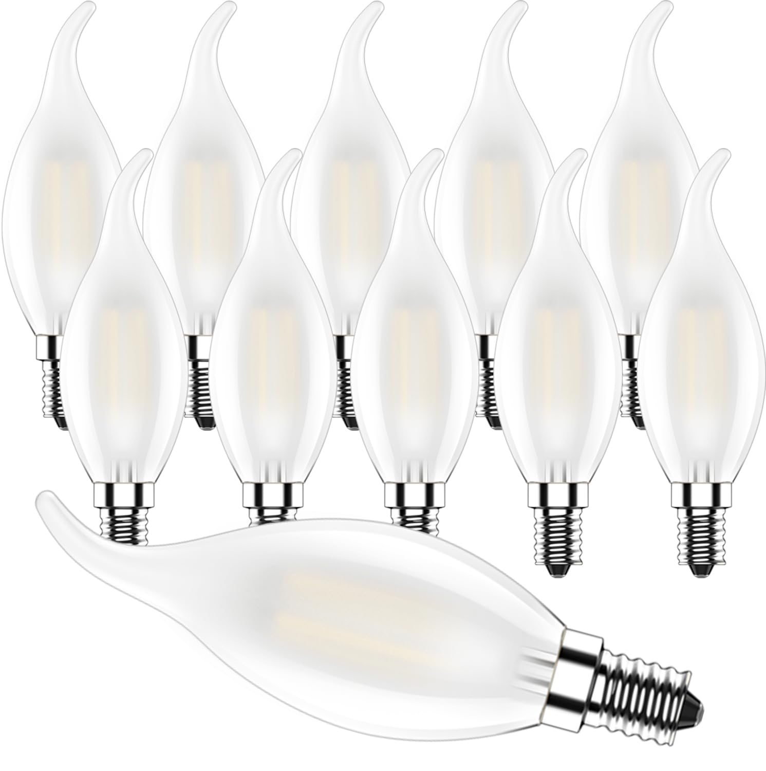 Zcexhph 10X E14 Kerze LED,4W Kerzenform LED,C35 Dimmbar Glühbirne LED,Vintage Edison kerzenlampe,2700K Warmweiß Milchglas,400LM Ersetzt 40 Watt