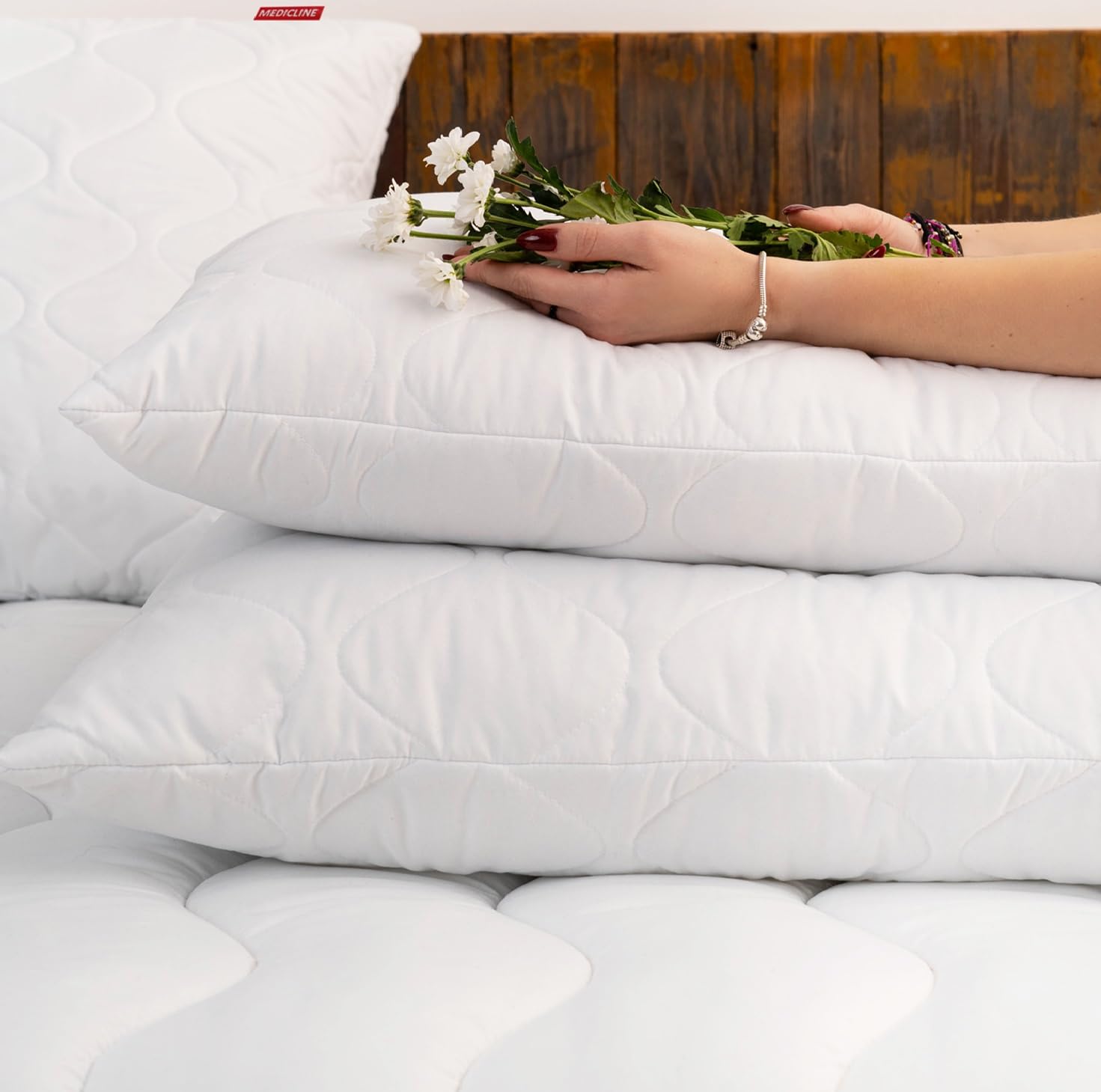 Cuscino Microfibra 50x70 cm Traspirante e Anallergico, Cuscino da Letto 50x70cm, Cuscino Letto Singolo o Matrimoniale, Prodotto in UE, Garanzia di imbottitura