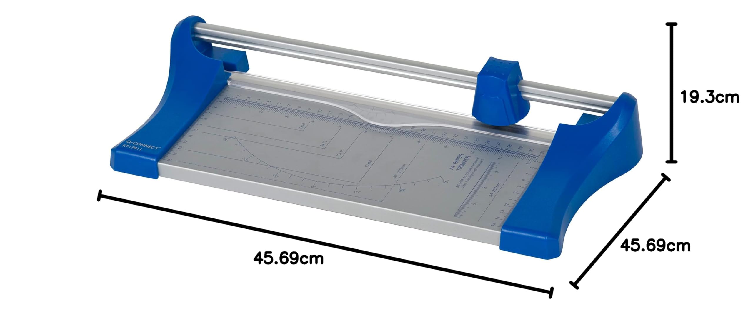 Q-Connect KF17011 Cizalla Metalica de Rodillo De 32 Cm con Base de Aluminio