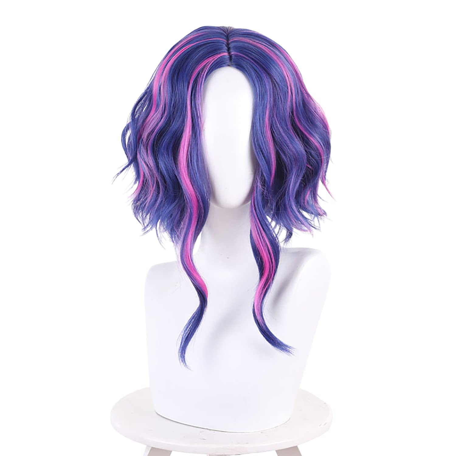 ✨24” pink blue purple cutesy bang cosplay wig +NWT Amazon.com: QHQ-SHININGLIFI Unicorn Wolf Cut Wig with Pink  main image 2