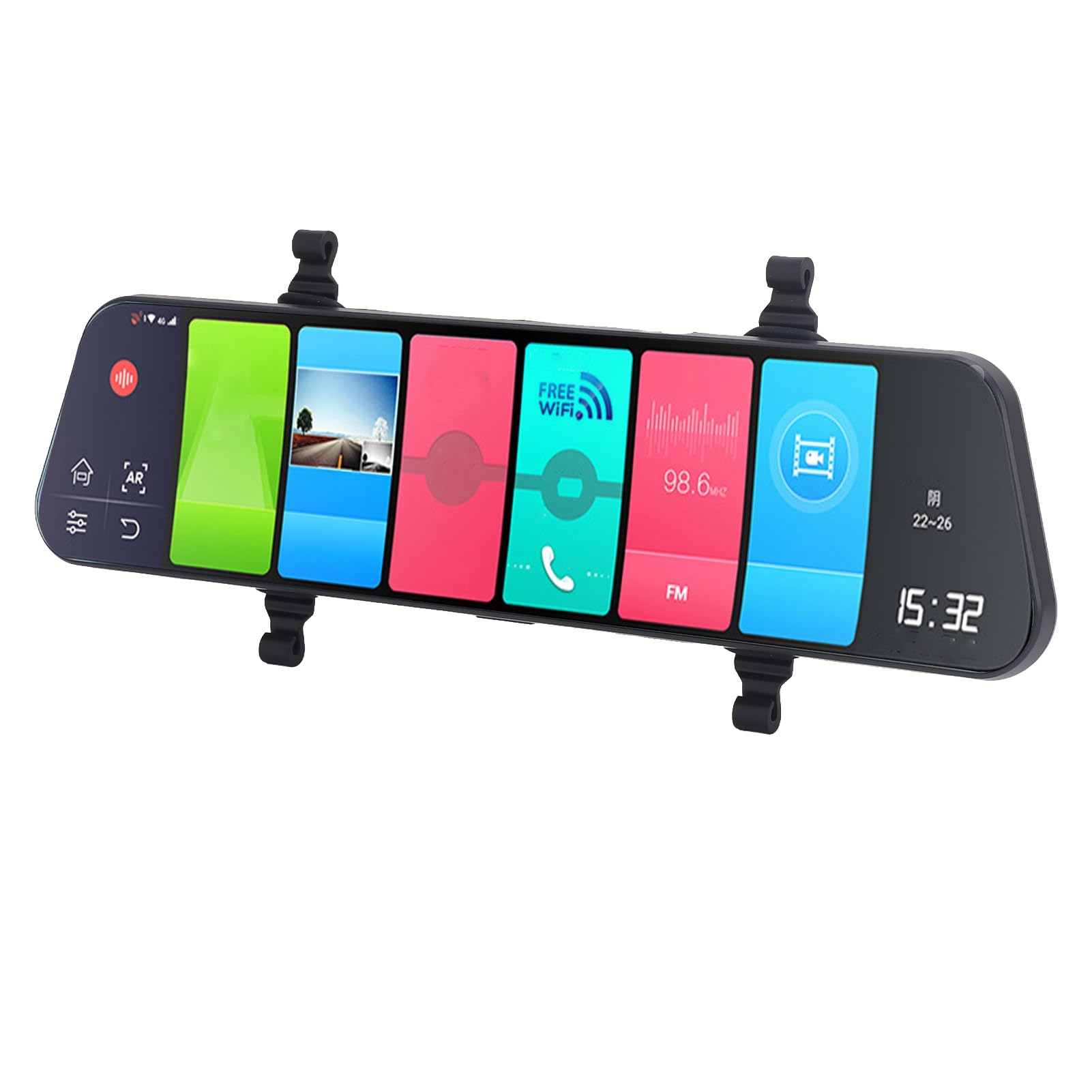 Dash Cam a Specchio da 12 Pollici per Auto e Camion, Telecamera di Retromarcia WiFi 1080P FHD Supporto per Retromarcia Touch Screen 4G, Registratore di Guida con Sensore G,