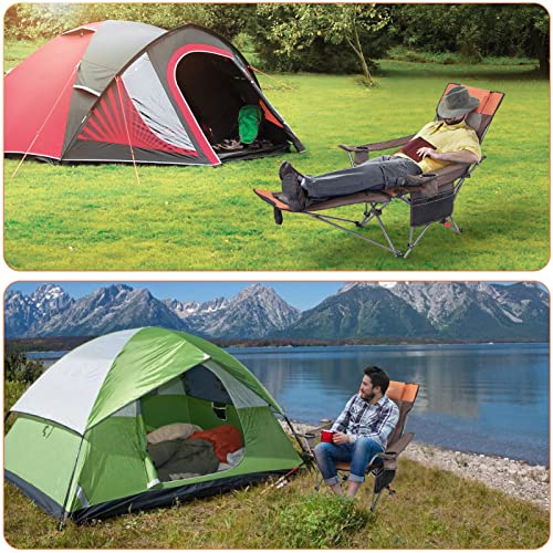 Thuopt Camping Folding Mesh Chair With Collapsible Footrest Adjustable Backrest For Adults, Portable Lightweight Reclining Foldable Chair With Pillow Cup Holder For Outdoor In Summer #TOP6