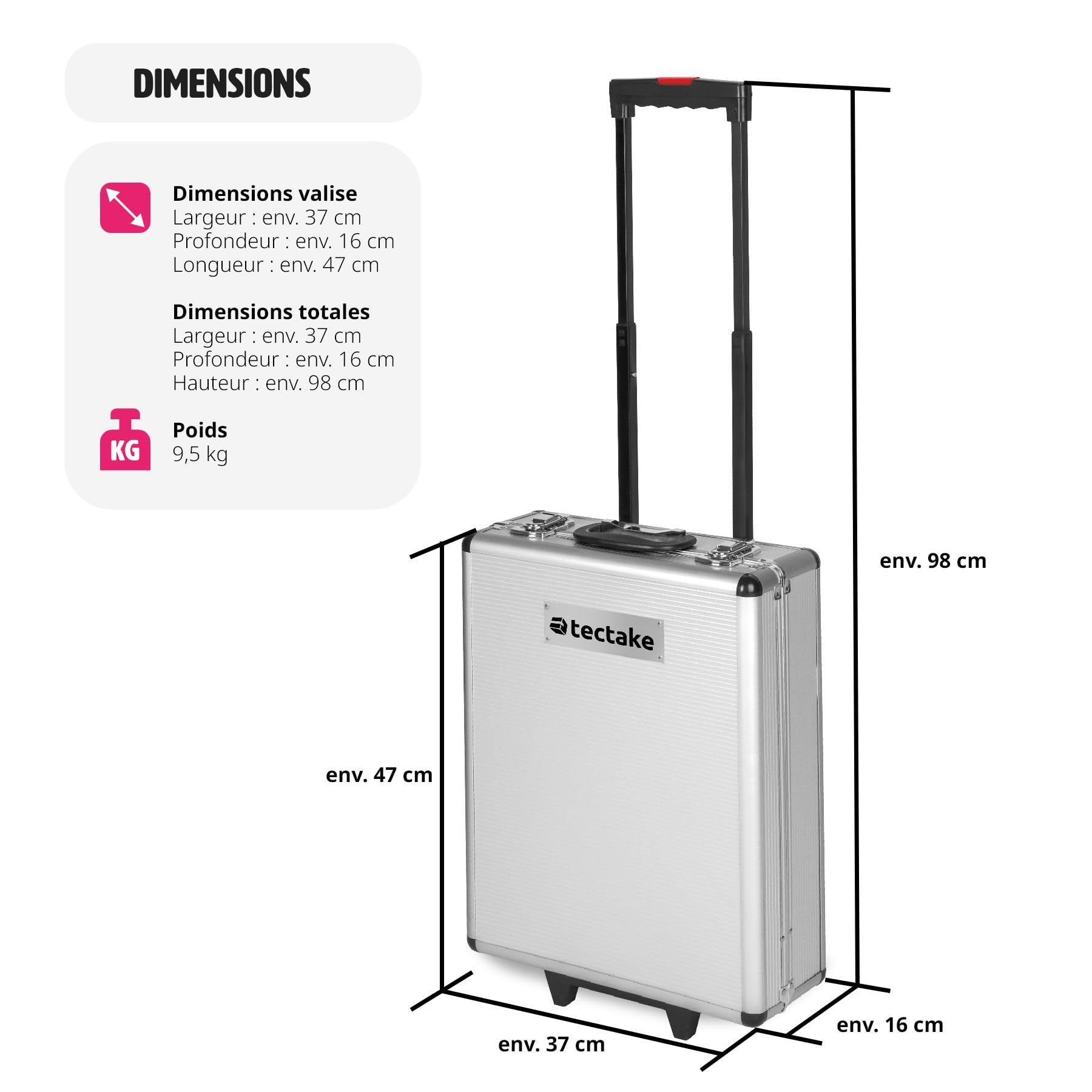 tectake® Caisse à outils sur roulettes Boîte à outils en Aluminium 799 Pièces 3 Compartiments, Rangement atelier Outillage à main Bricolage Embout visseuse Kit tournevis Rangement visserie