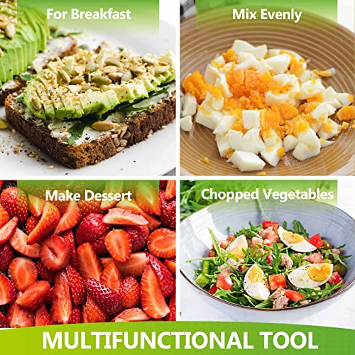 Hulisen Plain Edge Food Chopper, 3 Inch Manual Hand Chopper Dicer, Stainless Steel Round Handheld Food Cutter With Grip Handle, Chop Cabbage, Boiled Egg, Nut, Fruit, Vegetable, Meat For Salad #TOP5