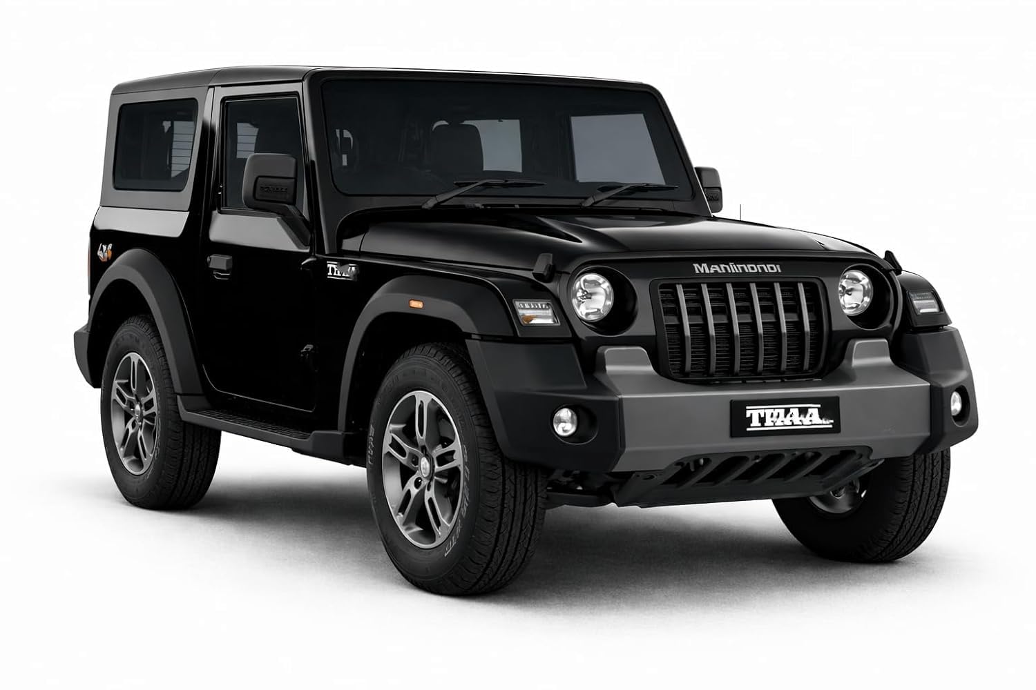 1:32 Scale Premium Die-Cast Metal 4x4 Thar/Rock Jeep Toy Car with Pull-Back Action Openable Doors | Realistic Mini SUV Model for Kids 2+ Years for Boys & Girls Birdhday Gift (Black)-image-0