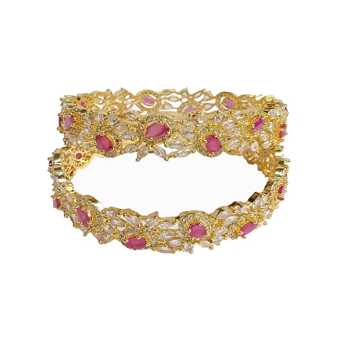 DC Gold Gold Plated Red Ruby Bangles Set for Women (B07YNH5NDS) Amazon Price History, Amazon Price Tracker