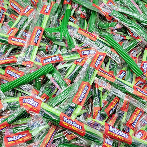 Twizzlers Pull-N-Peel Green Apple Chewy Licorice Candy - Snacks Size Bulk Twizzlers - Individually Wrapped (4 Pound (Pack Of 1)) #TOP1