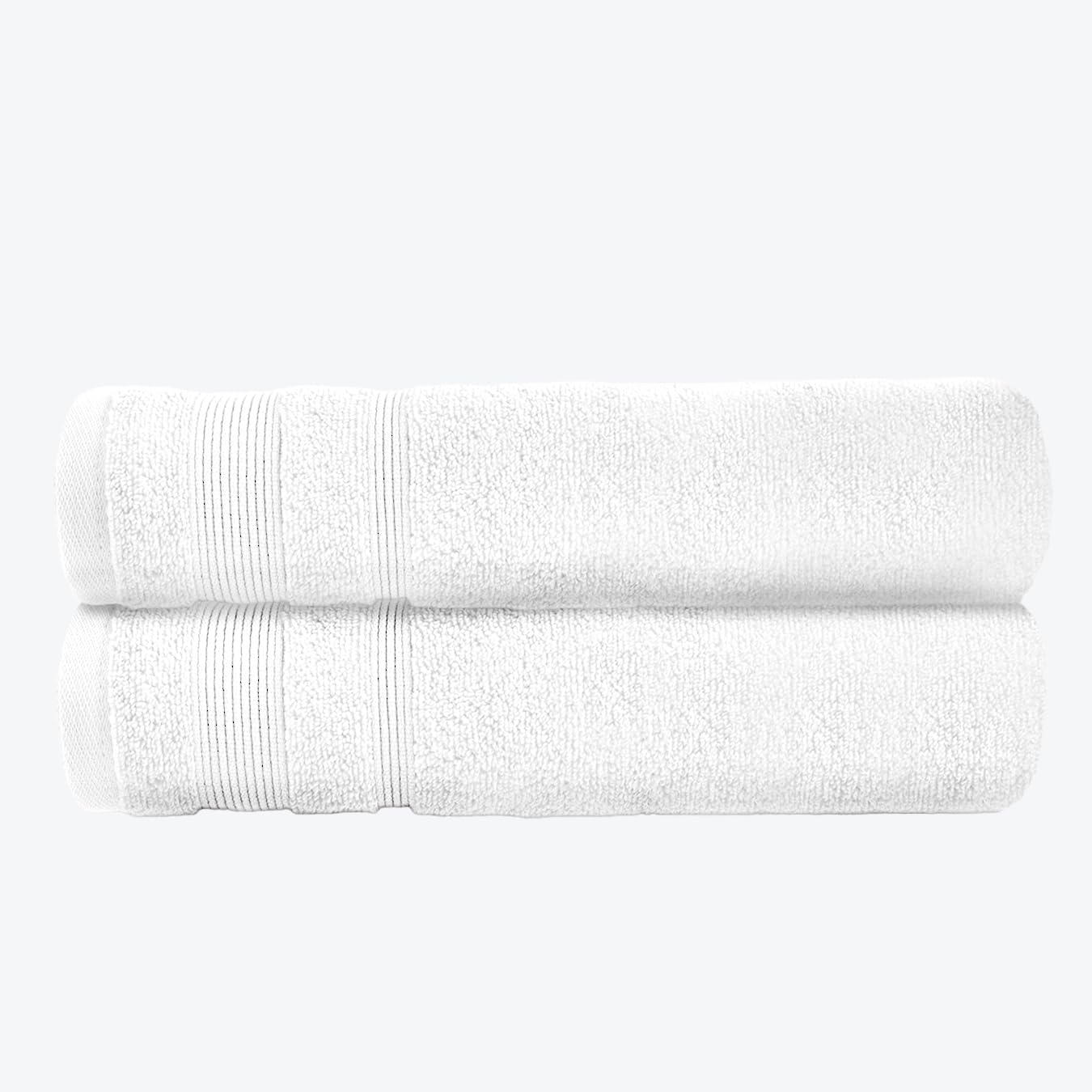 Allure Zero Twist Bath Sheet Set, Extra Large Bath Towel, Pack of 2, 100 x 150cm, 100% Egyptian Cotton (White)