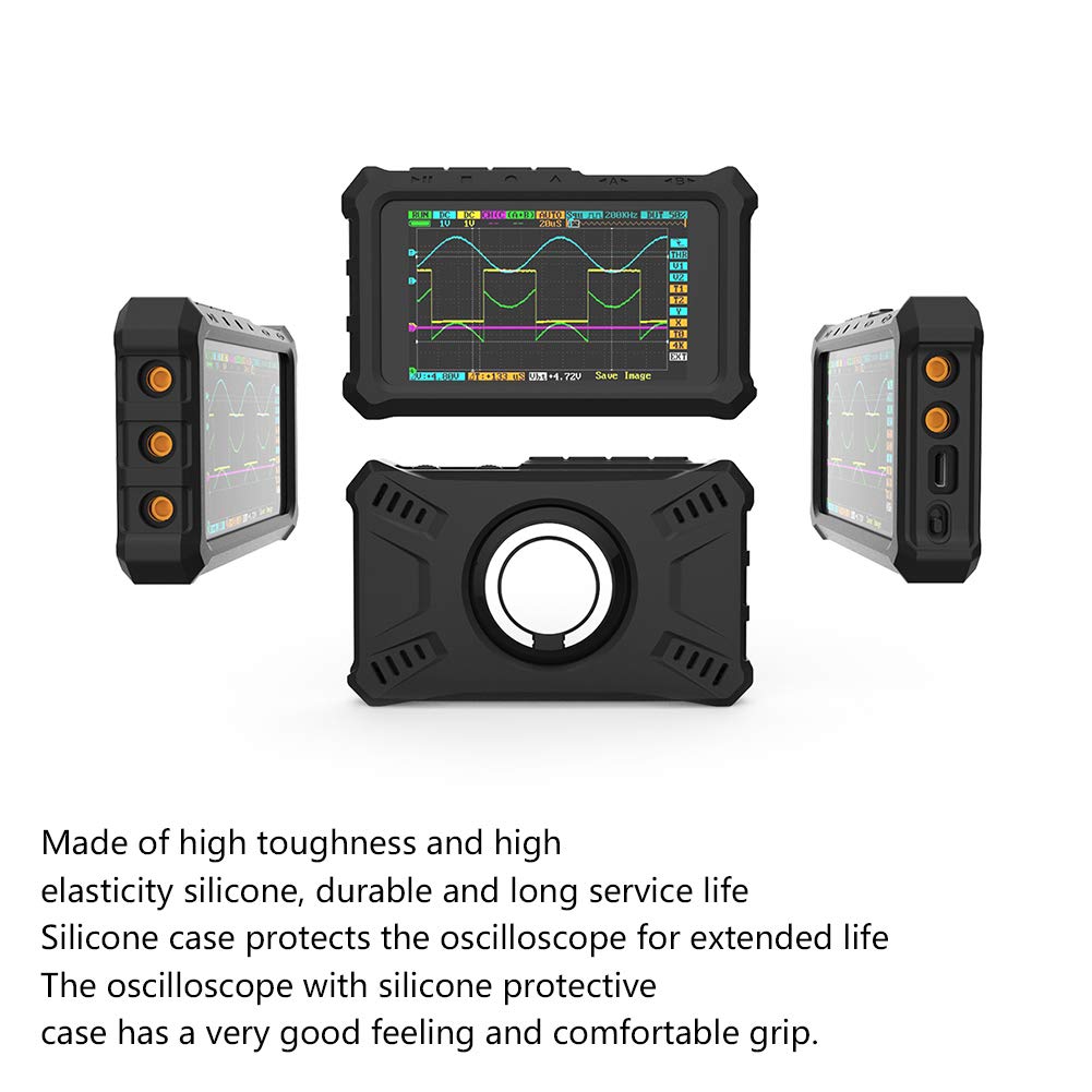 ANKROYU DS213 Oscilloscope Case, Silicone Mini Oscilloscope Case Shell with 1Pcs Rings Bracket, Mini Oscilloscope Shell, Mini Rings Oscilloscope Shell for Beginner