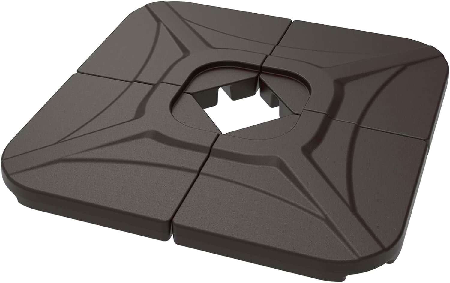 wikiwiki 230 Lbs Cantilever Offset Patio Umbrella Base, 4 PCS Weighted Umbrella Base for Outdoor Patio with Fill Spouts for Water or Sand, Square Compact Stand Plate Set, Black