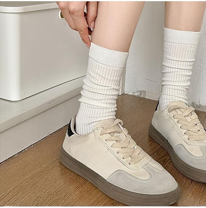 Image of Kelabia 6 Pair Cute Cotton Socks Kawaii Bear Ankle Preppy Ruffle Socks for Women Japanese Fall Vintage Crew Socks