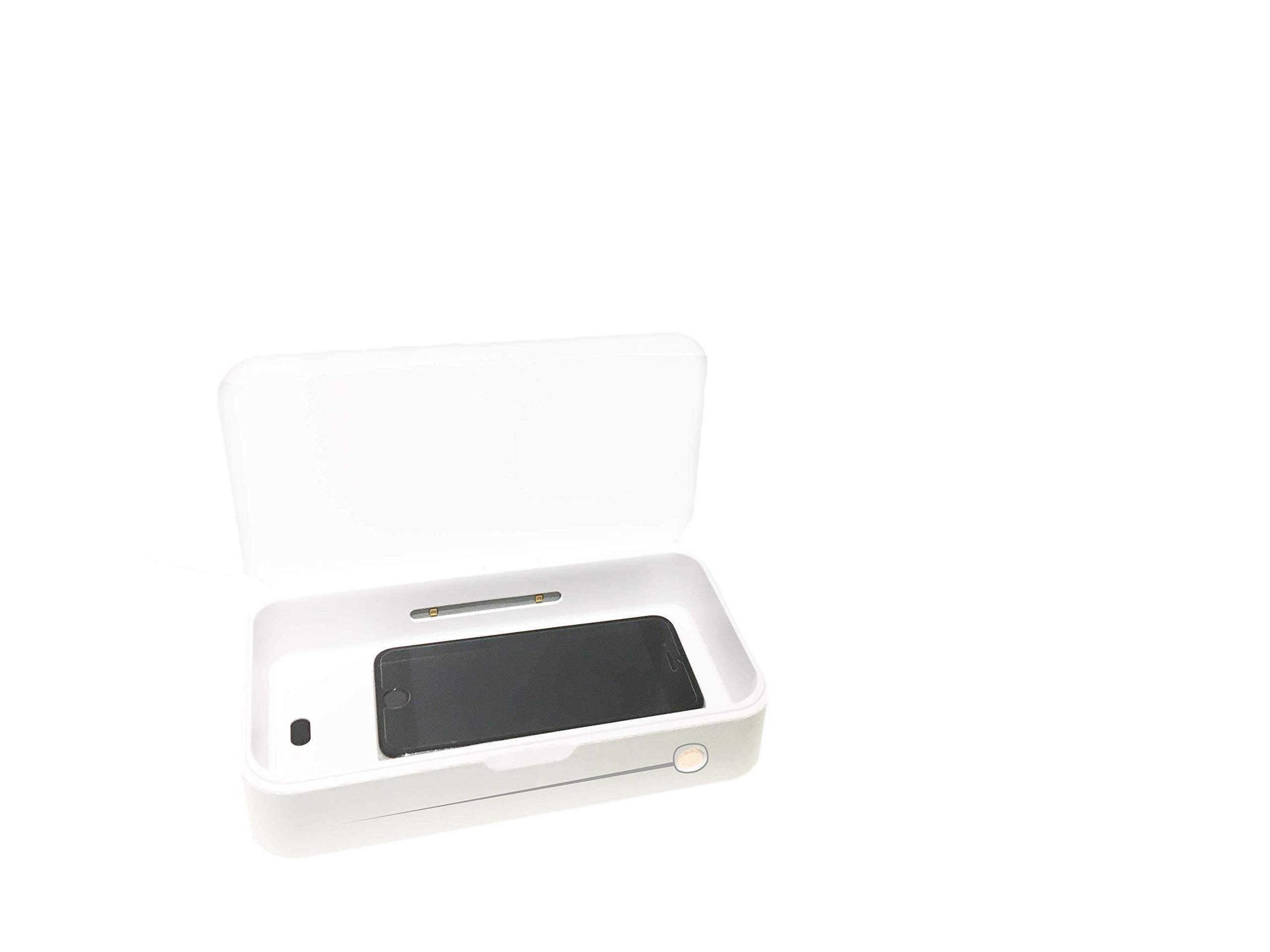 CLIMSOM Stérilisateur UV Compact pour Objets du Quotidien et Matériel Coiffure et Esthétique – Désinfection jusqu'à 99,99% en 6 min – Nettoyeur UV LED avec Adaptateur Secteur et Câble USB Inclus – CE