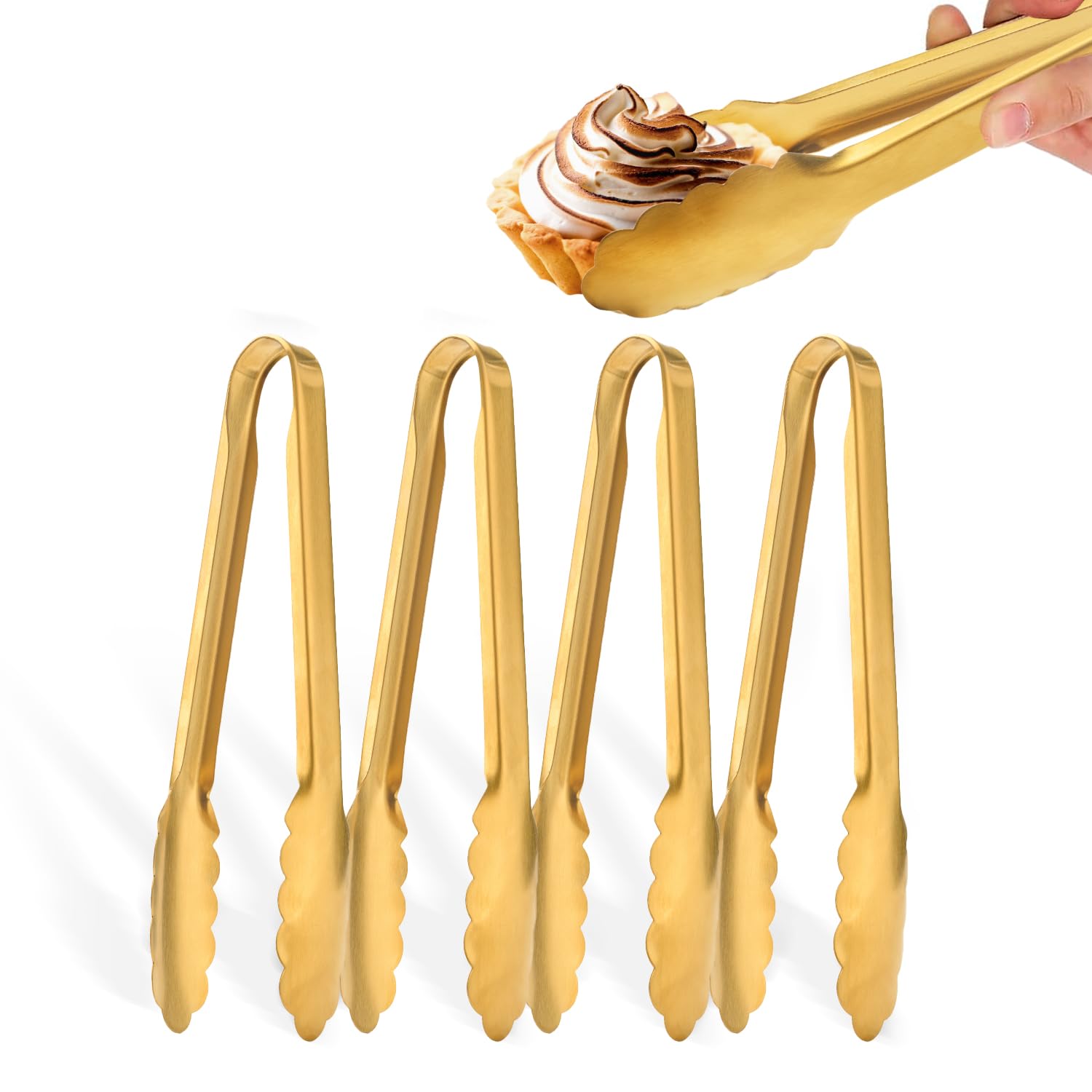 Gold Serving Tongs - Stainless Steel Set of 2 -9
