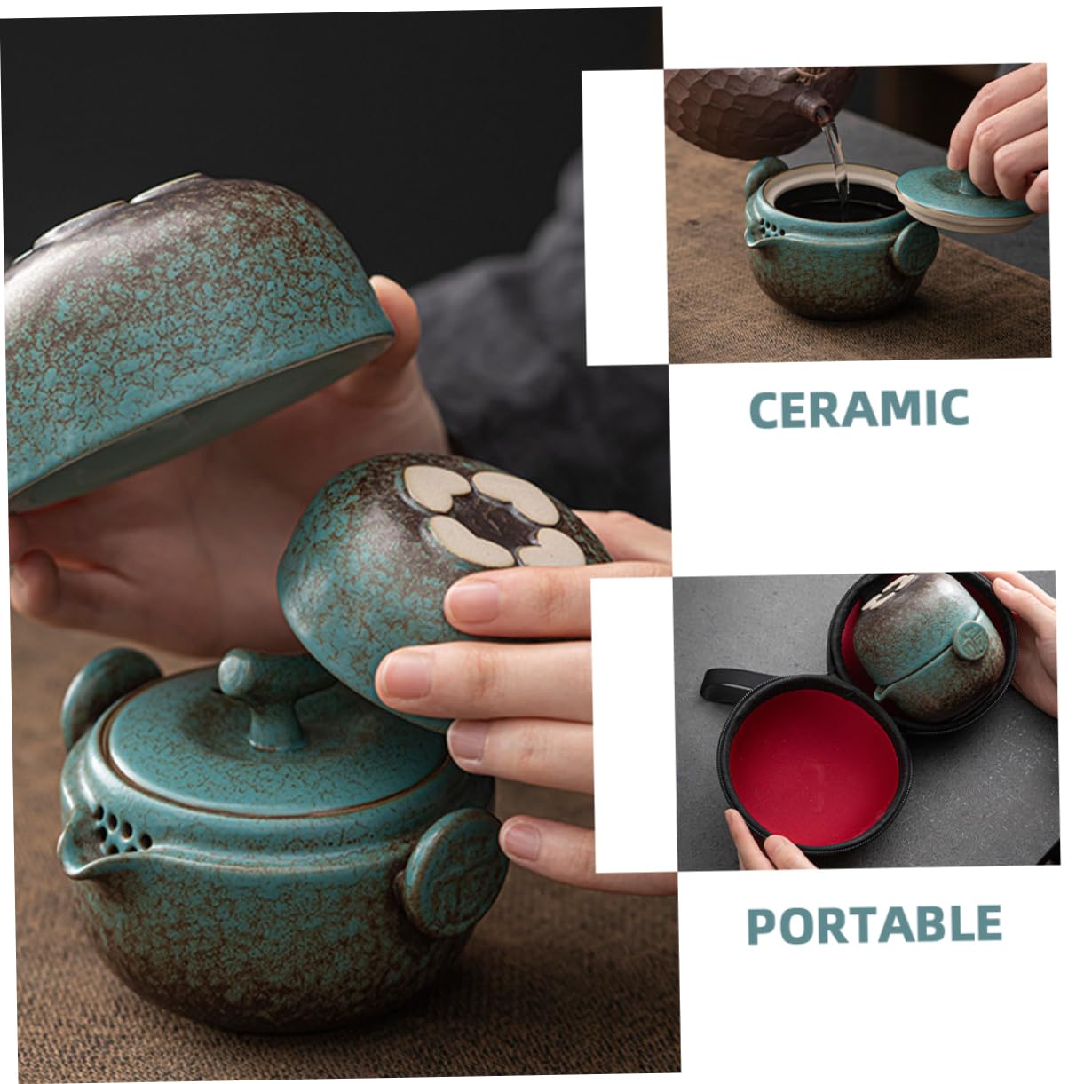 STOBAZA 1Set Elegant Portable Kung Fu Teapot Set Travel Friendly Person Porcelain Tea Set with Cups for Tea Parties Special Occasions the Lovers Japanese Design