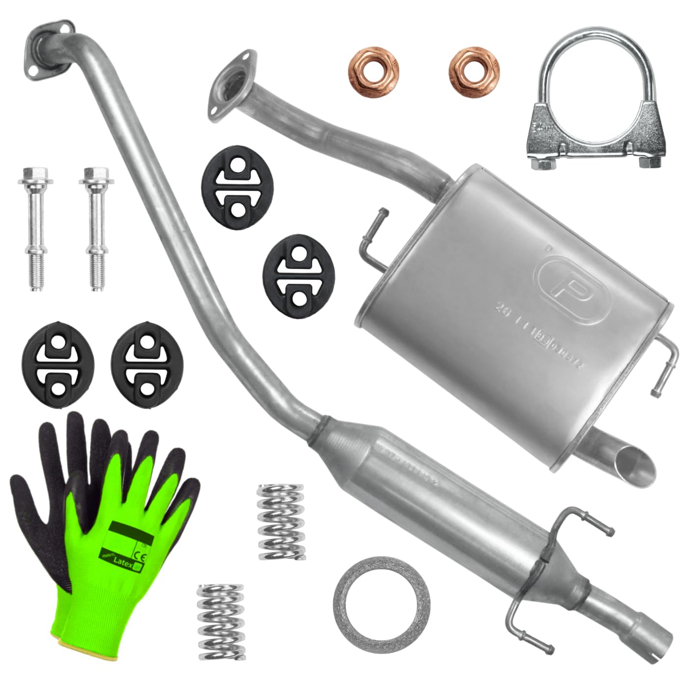 POLMOstrow Auspuff für Toyota Corolla 9 IX E12 2001-2007 | Mitteltopf und Endtopf, Motoren: 1.4 - 1.6, Fließheck