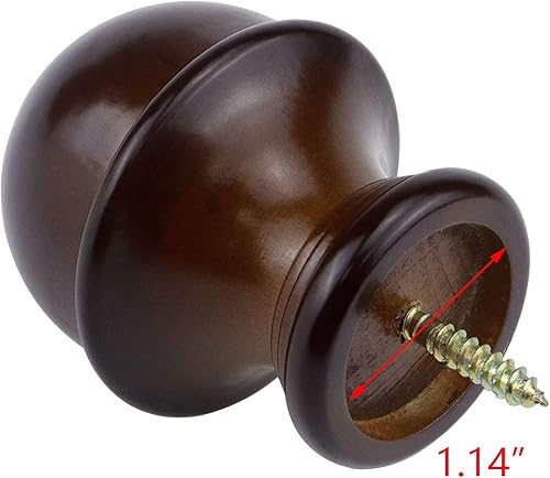 Miniatura 7 de T Tulead Soporte de barra de cortina de madera Soporte de barra de armario Soporte de barra de cortina de cabeza 2 piezas (blanco)