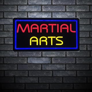 Martial Arts Neon Sign for Business, LED Neon Light Sign for Martial Arts School 12V Power Supply Pure Acrylic Board for Window Wall Décor. 19” x 9.5”